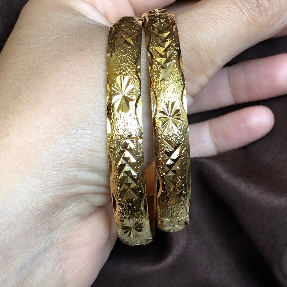 Gold plated bangles jewelry size 2-8 openable